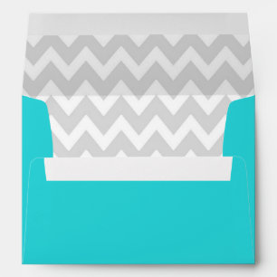 A7 5x7 Teal White Grey Chevron Envelopes