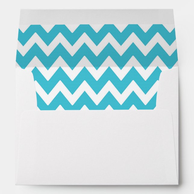 A7 5x7 White Turquoise Chevron Envelopes (Back (Bottom))