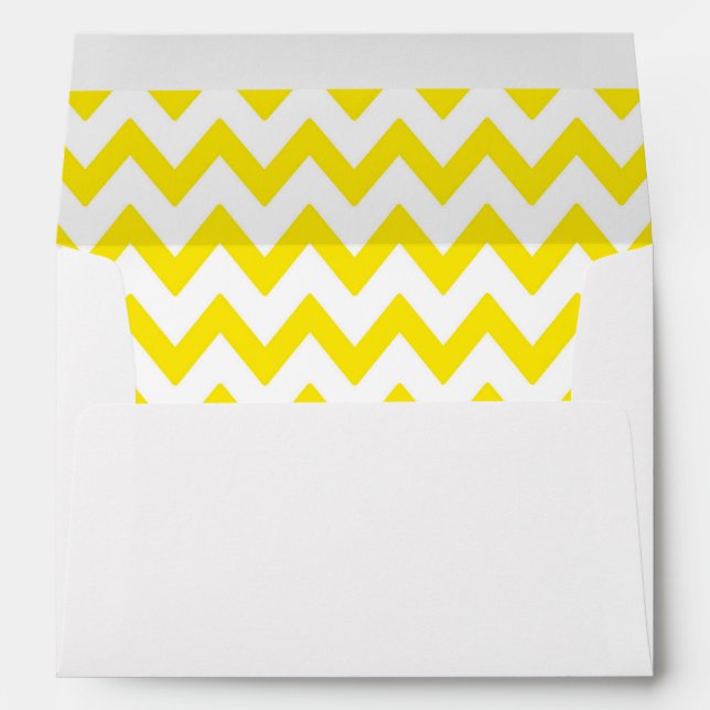 A7 5x7 White Yellow Chevron Envelopes (Back (Bottom))