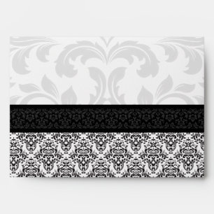 A7 Black and White Damask Lined Envelopes