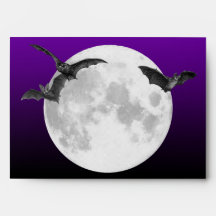 A7 Full Moon with Bats Invitation Envelope