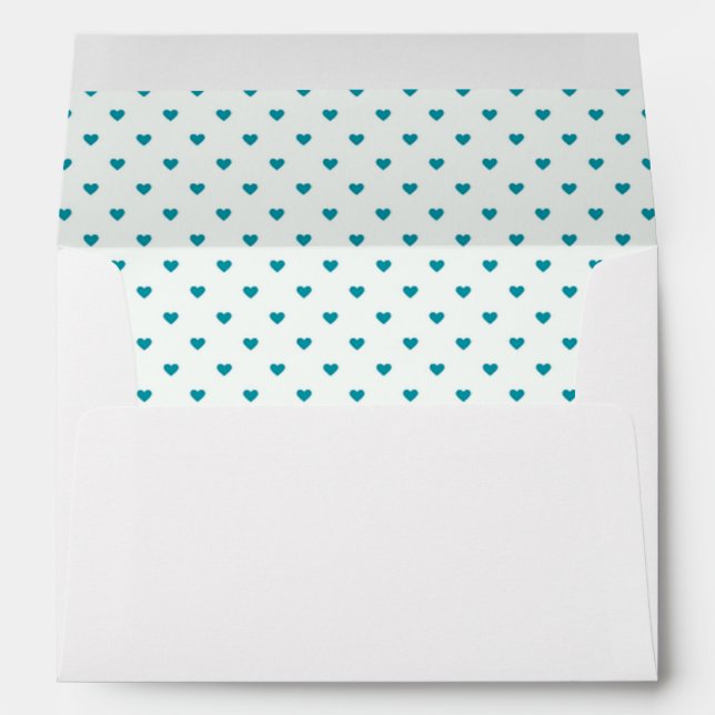 A7 Greeting Card/Teal Hearts Envelope (Back (Bottom))