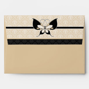 A7 Light Tan Butterfly Flap Damask Envelopes