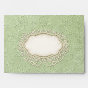 A7 Modern Vintage Lace Tea Stained Hydrangea Roses Envelopes
