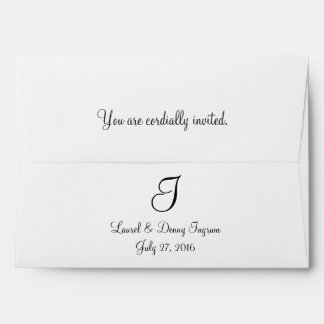 A7 Plain Simple Monogram Wedding Envelopes