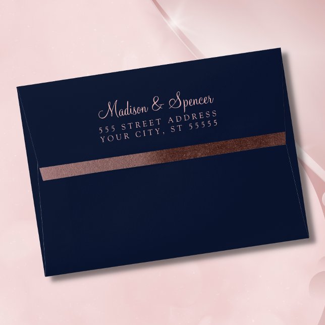 A7 Rose Gold Foil Return Address Wedding Mailing Envelope (Creator Uploaded)