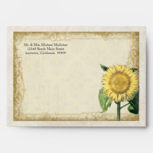 A7 Vintage Floral Sunflowers - Autumn Fall Wedding Envelopes