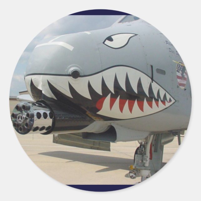 A-10 THUNDERBOLT CLASSIC ROUND STICKER (Front)