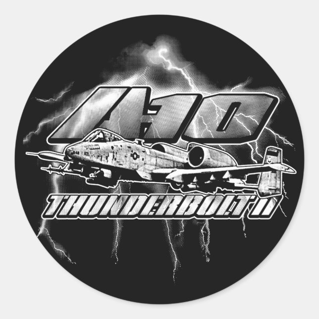 A-10 Thunderbolt II Classic Round Sticker Sticker (Front)