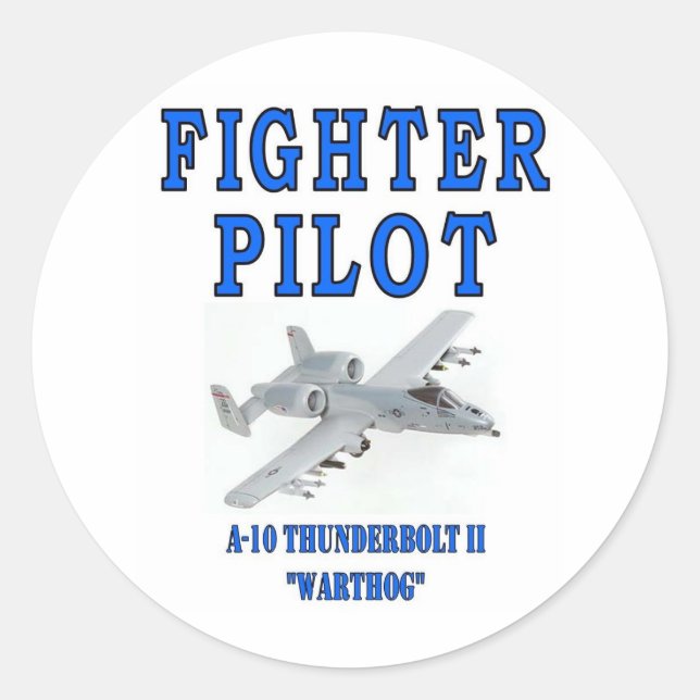 A-10 THUNDERBOLT II warthog Classic Round Sticker (Front)
