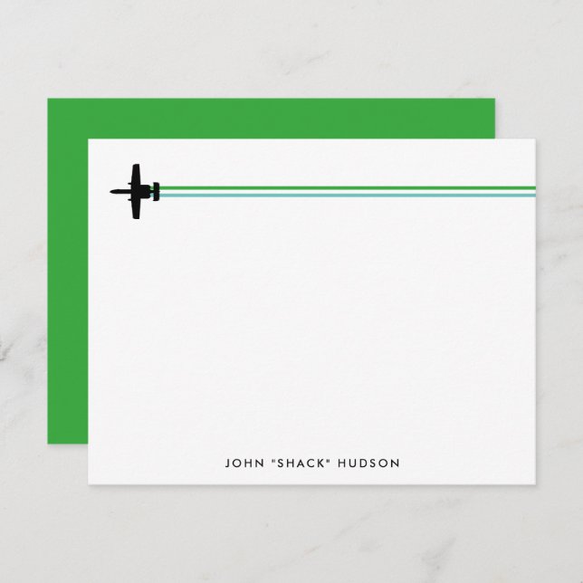 A-10 Warthog Attack Jet Striped Custom Stationery Card (Front/Back)