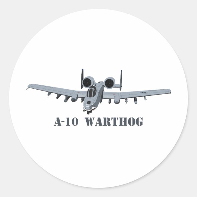 A-10 Warthog Classic Round Sticker (Front)