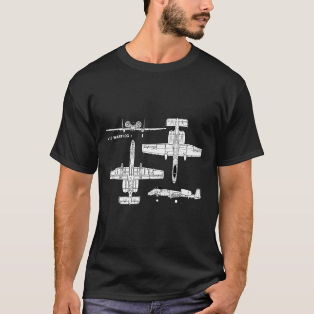 A-10 Warthog Military Aircraft T-Shirt (Front)