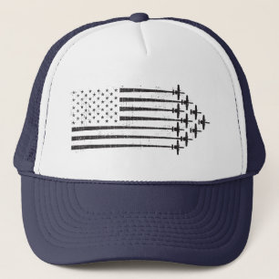 A-10 Warthog Vintage Style USA Flag Formation Trucker Hat