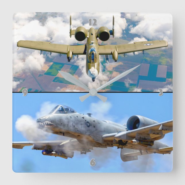 A-10C THUNDERBOLT II SQUARE WALL CLOCK (Front)