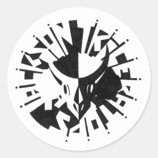 A 3" round sticker to put on your face or butt