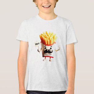 A 3D Box of French Fries T-Shirt Tri-Blend Shirt