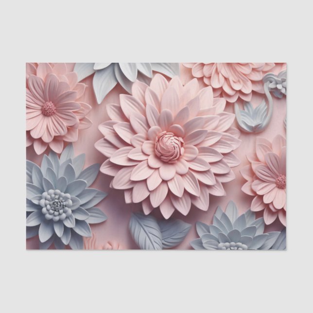 A 3D Flower Series Design 1 Tissue Paper (Front)