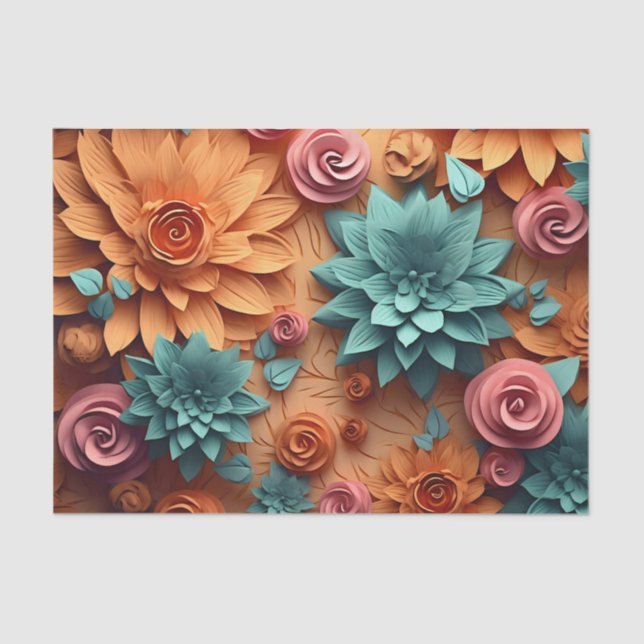 A 3D Flower Series Design 6 Tissue Paper (Front)