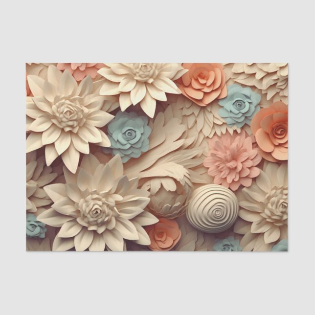 A 3D Flower Series Design 8 Tissue Paper (Front)