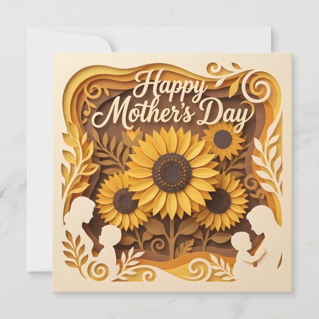 A 3D Papercut Mother's Day Card (Front)