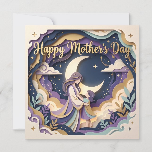 A 3D Papercut Mother's Day Card (Front)