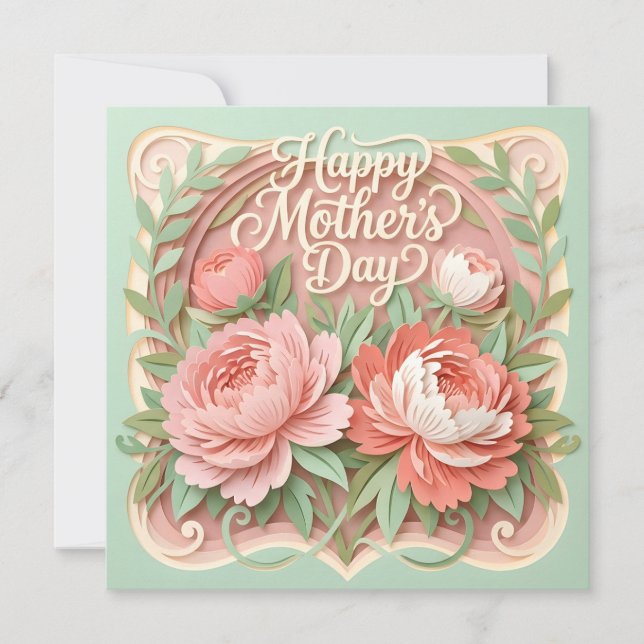 A 3D Papercut Mother's Day Card (Front)