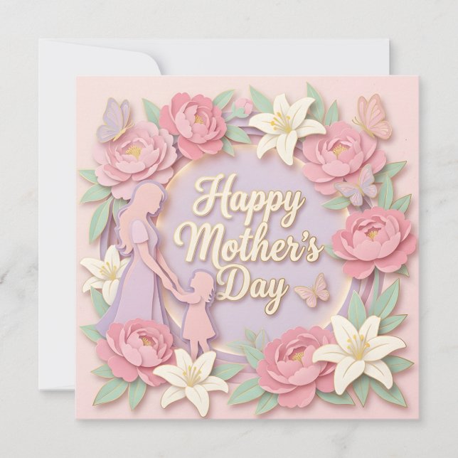 A 3D Papercut Mother's Day Card (Front)