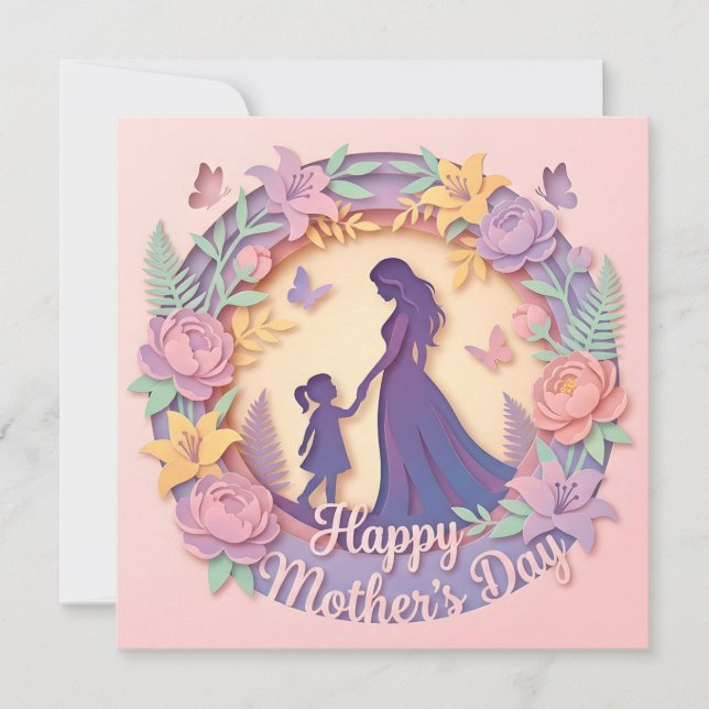 A 3D Papercut Mother's Day Card (Front)