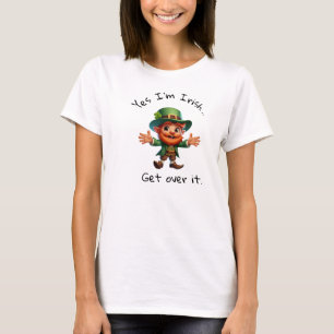 A 3D Rendered Leprechaun with a Custom Caption T-Shirt