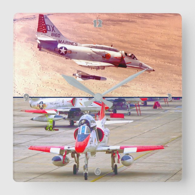 A-4 SKYHAWK SQUARE WALL CLOCK (Front)