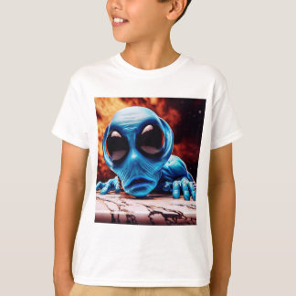 a-57 Staff, Curious Blue Alien T-Shirt