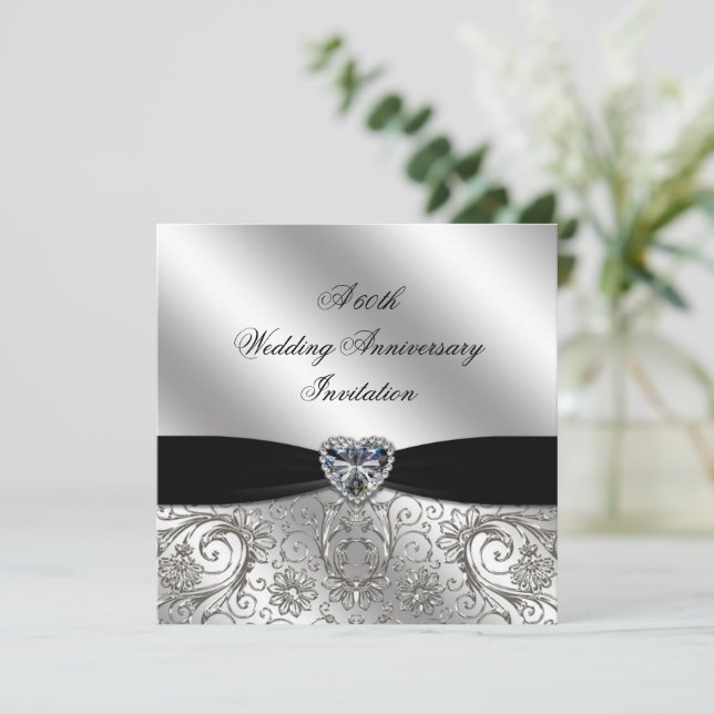 A 60th Diamond Wedding Anniversary Invite (Standing Front)