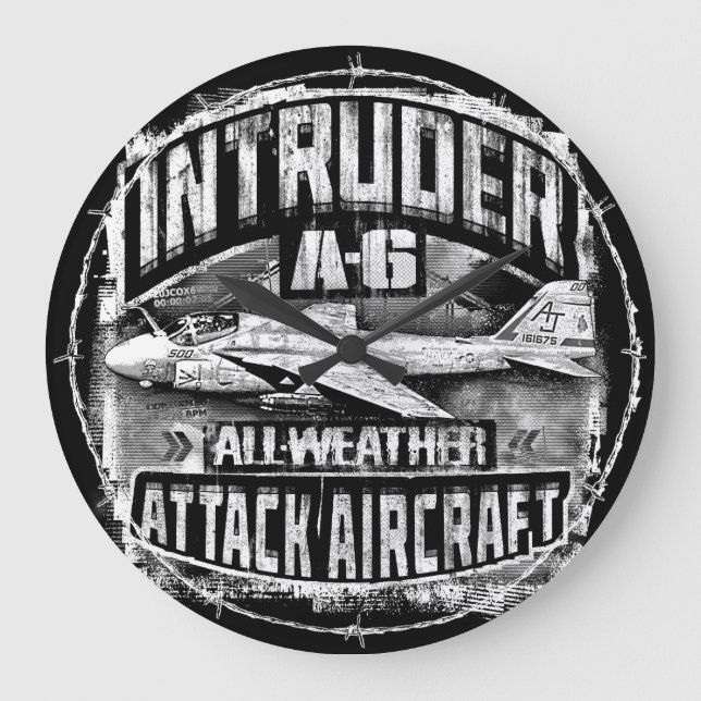 A-6 Intruder Large Clock Acrylic Wall Clock (Front)