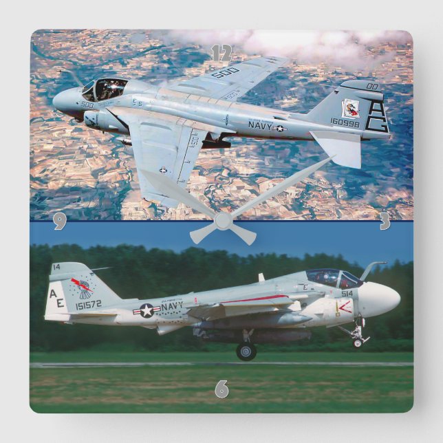 A-6 INTRUDER SQUARE WALL CLOCK (Front)