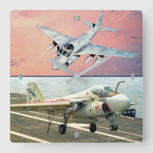 A-6 INTRUDER SQUARE WALL CLOCK