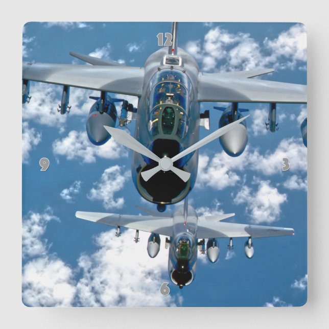 A-7 CORSAIR II SQUARE WALL CLOCK (Front)