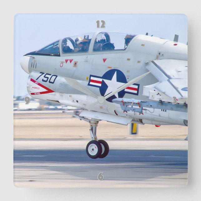 A-7 CORSAIR II SQUARE WALL CLOCK (Front)