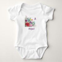 A Abigail Personalise Letter Name, Rose Flowers