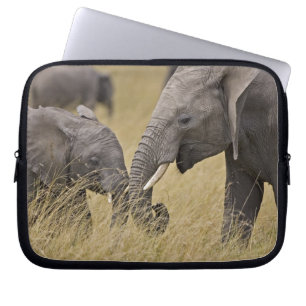 A African Elephant grazing in the fields Laptop Sleeve