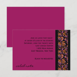 A Aleph Hebrew Collection Bat Mitzvah Party Card