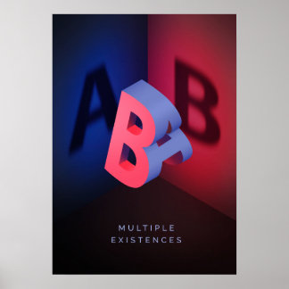 A and B 3d illusion efect Poster
