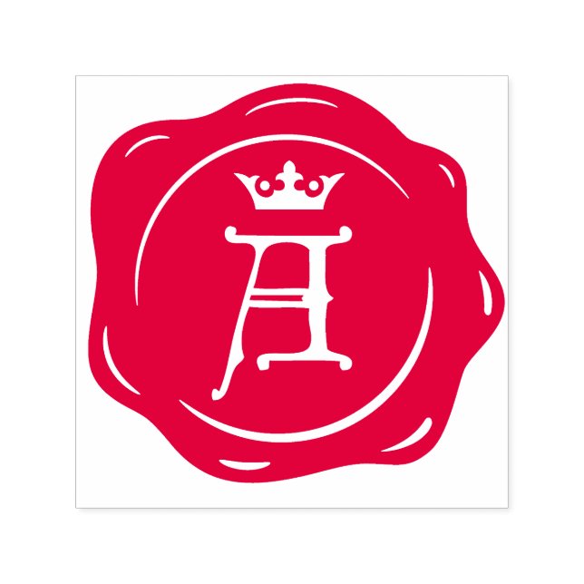 A - Antique Wax Seal Gothic Crown Initial Letter Self-inking Stamp (Design)