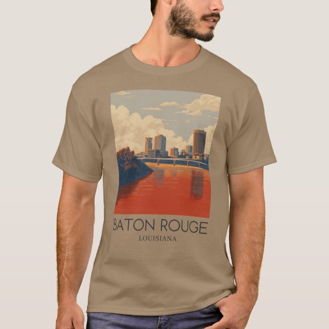 A Art Travel Print of Baton Rouge 1 T-Shirt (Front)