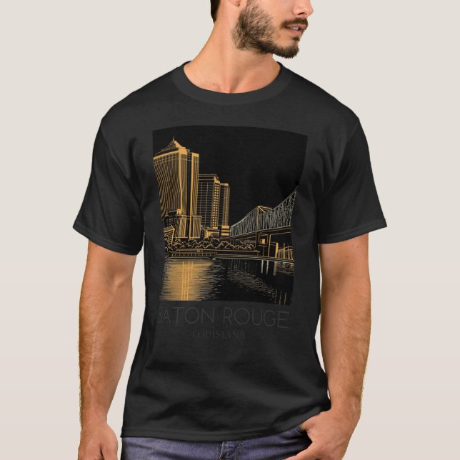 A Art Travel Print of Baton Rouge T-Shirt (Front)