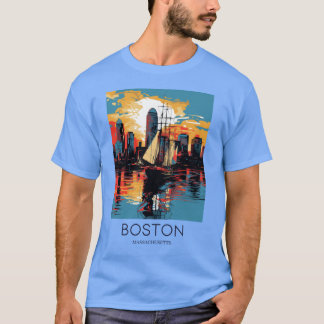 A Art Travel Print of Boston Massachusetts Oversiz T-Shirt
