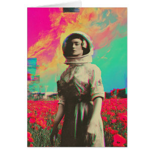 A astronaut in a poppy field glitch All Occasions