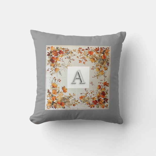 A Autumn Leaf Throw Pillow (Front)
