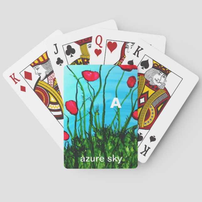 A - Azure Sky alphabet art playing cards (Back)