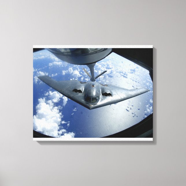 A B-2 Spirit moves into position for refueling Canvas Print (Front)
